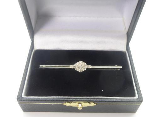 Art Deco 18ct White Gold, Platinum & Diamond Brooch (1 of 7)