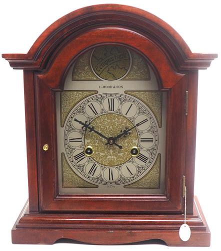 Vintage C Wood & Son Bracket Clock – 31 Day Striking Mantle Clock (1 of 10)