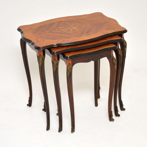 Antique French Inlaid Marquetry Nest of Tables (1 of 9)