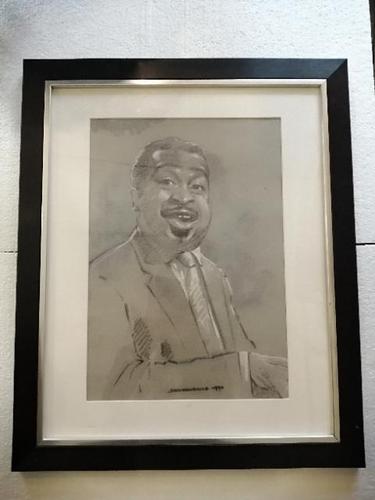 A pencil portrait of Count Basie highlighted in pastel (1 of 6) A pencil portrait of Count Basie highlighted in pastel (1 of 6)