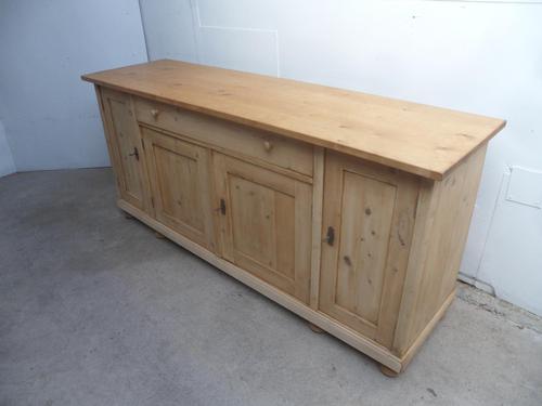 2 Metre Antique Pine 4 Door Sideboard / TV Stand to Paint (1 of 7)