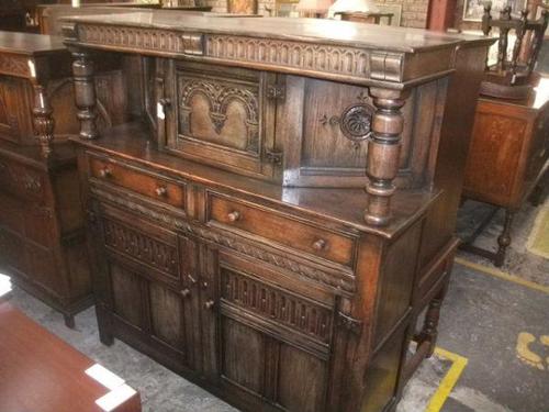 Ornately Carved Oak Court Cupboard - 021-224 (1 of 2)