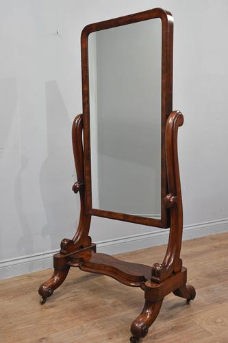 Antique Victorian mahogany free standing cheval dressing mirror (1 of 4)