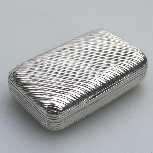 Good French Solid Silver Reeded Rectangular Snuff Box c.1830 (1 of 10) Good French Solid Silver Reeded Rectangular Snuff Box c.1830 (1 of 10)