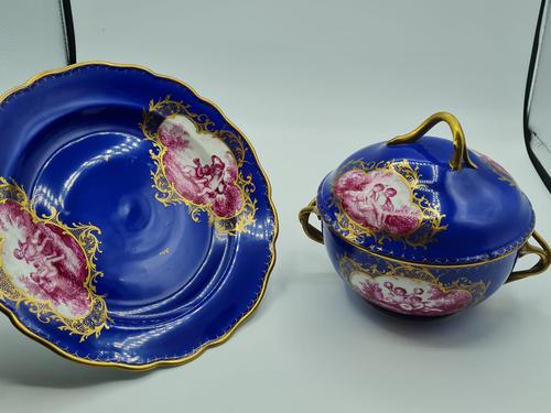 Dresden 19th Century Porcelain Ecuelle, Antique German Porcelain Covered Bowl Plate (1 of 7) Dresden 19th Century Porcelain Ecuelle, Antique German Porcelain Covered Bowl Plate (1 of 7)
