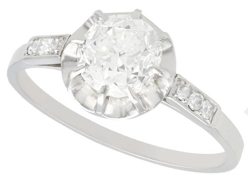 1.22ct Diamond & Platinum Solitaire Ring - Antique French c.1920 (1 of 9) 1.22ct Diamond & Platinum Solitaire Ring - Antique French c.1920 (1 of 9)