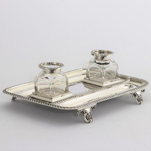 Quality Silver Inkstand with Twin Inkbottles by Elkington & Co. 1898 (1 of 12)