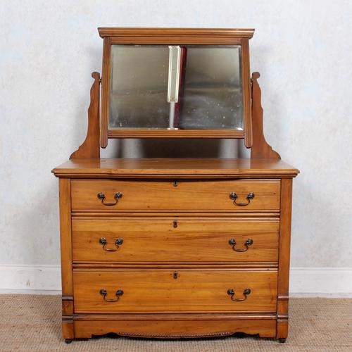 Satinwood Dressing Table Mirrored Arts & Crafts (1 of 10)