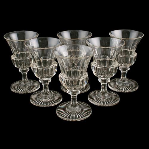 Six Cut Crystal Wine Glasses (1 of 7) Six Cut Crystal Wine Glasses (1 of 7)