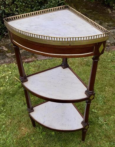 French Corner Stand in Mahogany & Marble (1 of 4)