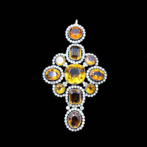 Antique Orange Citrine Paste Sterling Silver Cross Drop Pendant (1 of 10) Antique Orange Citrine Paste Sterling Silver Cross Drop Pendant (1 of 10)