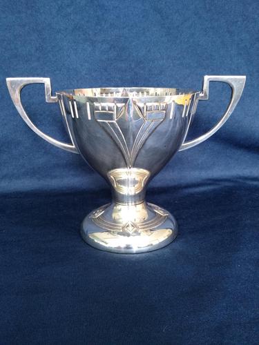 Pure Art Deco Silver Plated Trophy Shaped Vase (1 of 3)