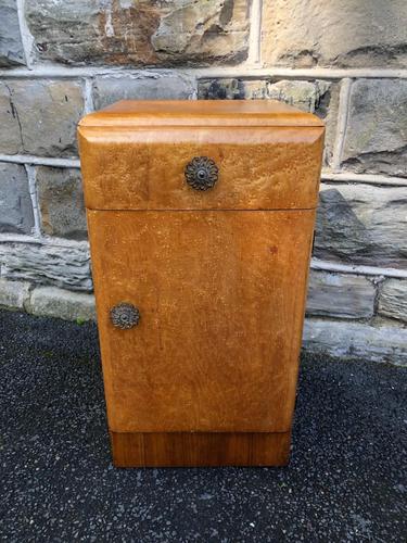 Art Deco Birds Eye Maple Bedside Cabinet (1 of 6)