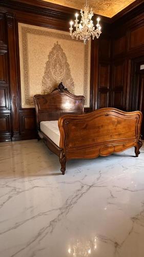Carved Walnut French Bed (1 of 9)