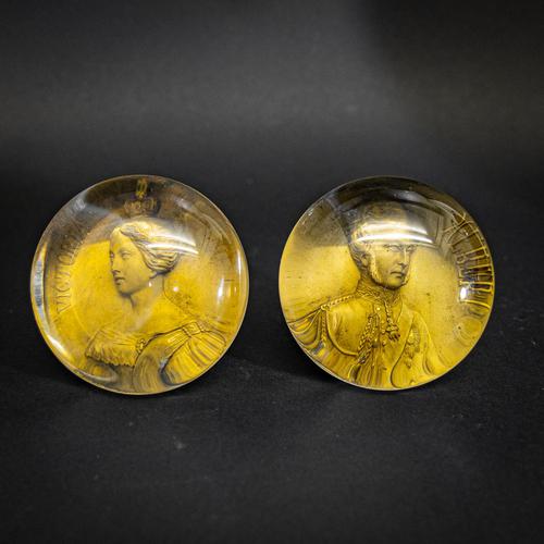 Rare Pair of Victoria & Albert Paperweights (1 of 5) Rare Pair of Victoria & Albert Paperweights (1 of 5)