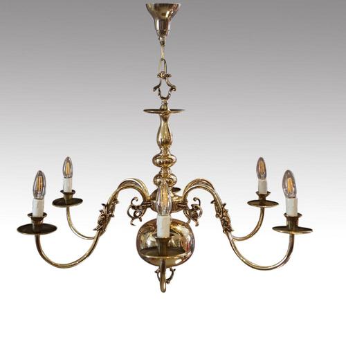 Georgian Style Brass Chandelier c.1920 (1 of 6) Georgian Style Brass Chandelier c.1920 (1 of 6)