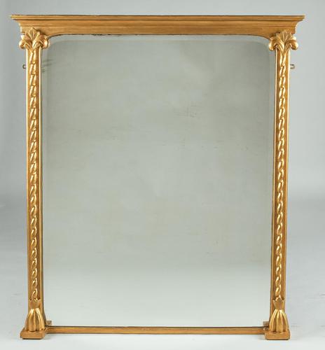 Large 19th Century English Victorian Gilt Overmantle Mirror (1 of 6)