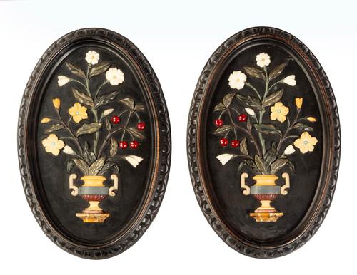 Attractive Pair of Late 19th Century Pietra Dura Pictures (1 of 4) Attractive Pair of Late 19th Century Pietra Dura Pictures (1 of 4)