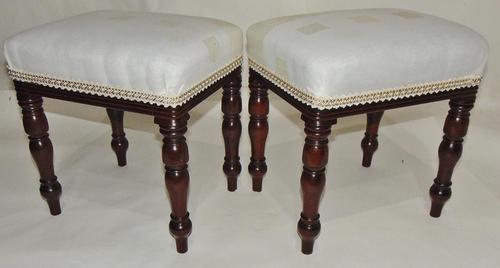 Pair of Late Georgian Mahogany Dressing Stools (1 of 8)