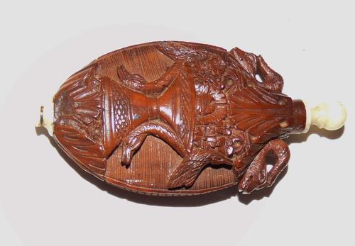 Georgian Carved Coquilla Nut Scent Bottle (1 of 7)