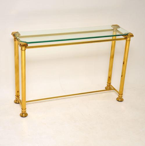 1970’s Vintage Brass & Glass Console Table (1 of 8) 1970’s Vintage Brass & Glass Console Table (1 of 8)