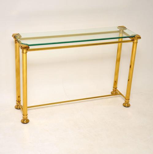 1970’s Vintage Brass & Glass Console Table (1 of 8)