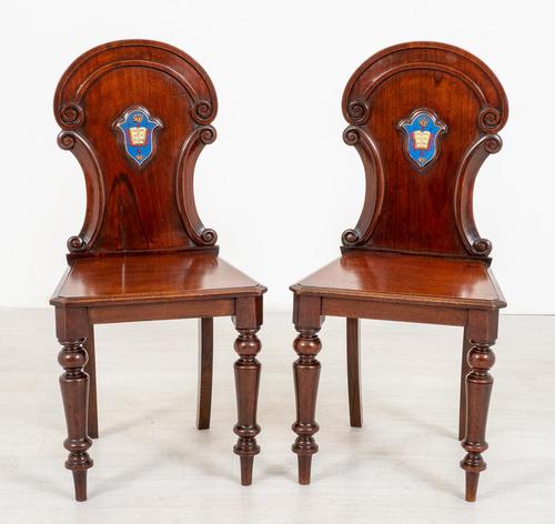 Good Pair of Victorian Mahogany Hall Chairs (1 of 8)