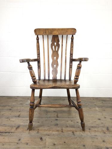 Antique Beech & Elm Windsor Armchair (1 of 12)