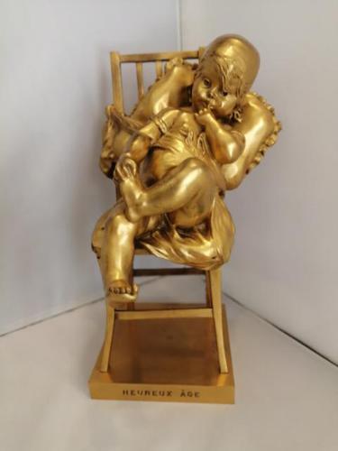 Fine Quality Gilt Bronze Figure of a Seated Child (1 of 7)