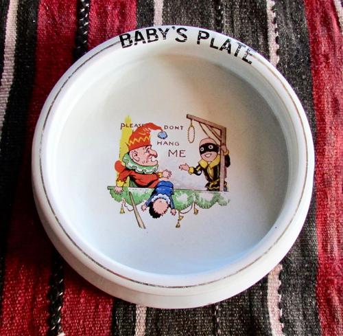 Punch & Judy Design, Baby Plate Titled "Please Don't Hang Me", (1 of 4)