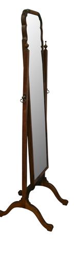 Edwardian American Black Walnut Cheval Mirror (1 of 3)