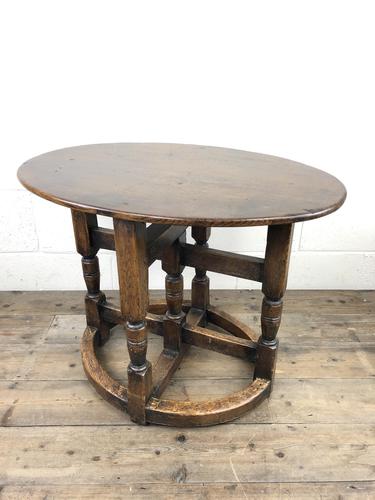 Unusual Antique Oak Oval Top Table (1 of 12)