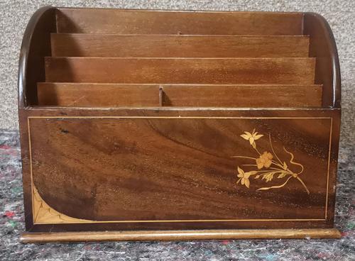 Edwardian Inlaid Mahogany Letter Rack / Correspondence Box (1 of 9)