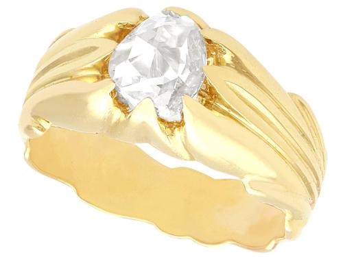 0.75ct Diamond & 18ct Yellow Gold Gent's Solitaire Ring - Antique French c.1910 (1 of 9) 0.75ct Diamond & 18ct Yellow Gold Gent's Solitaire Ring - Antique French c.1910 (1 of 9)