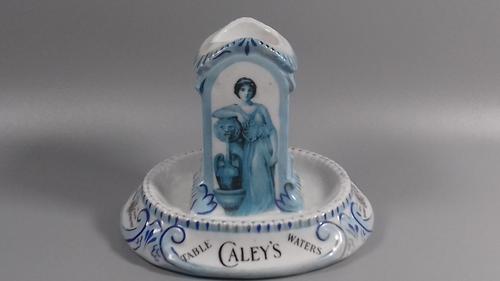 Very Rare Edwardian Porcelain Caleys Table Waters Match Striker Pot (1 of 10)