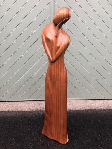 Unusual Carved Wooden Sculpture Faceless Lady (1 of 7)