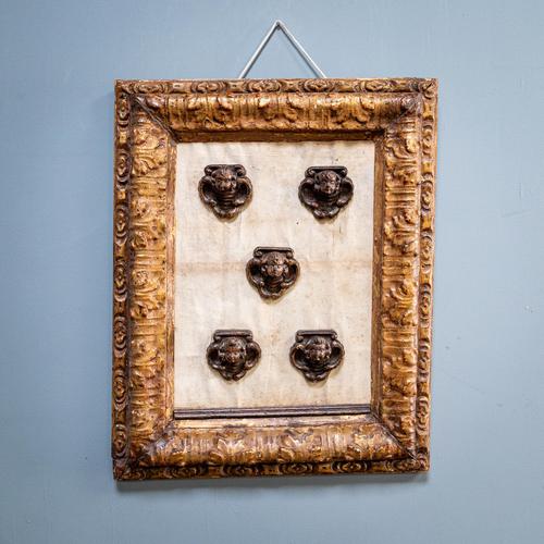 5 Carved Heads in Gilt Frame (1 of 10) 5 Carved Heads in Gilt Frame (1 of 10)