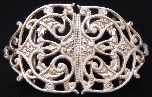 Rare Victorian 1900 Hallmarked Solid Silver Nurses Belt Buckle Elkington & Co (1 of 7)