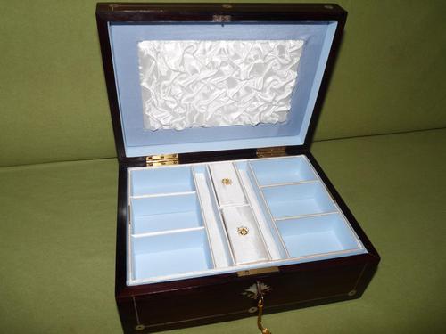 Inlaid Rosewood Jewellery Box + Tray c.1845 (1 of 12)