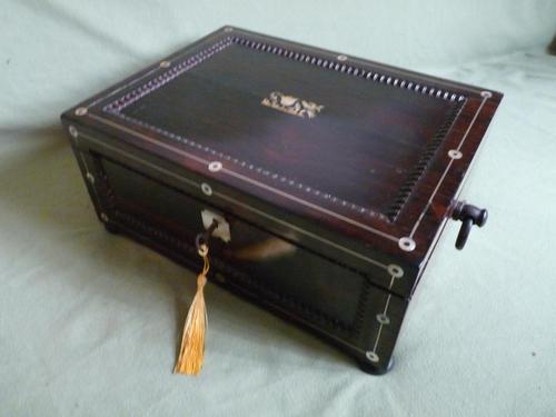 Inlaid Rosewood Jewellery Box c.1835 (1 of 10)