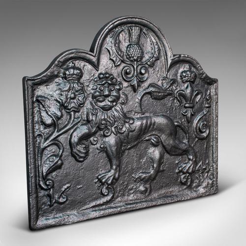 Antique Fire Back, English, Cast Iron, Decorative, Fireplace, Victorian c.1900 (1 of 12)