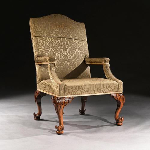 Mid 18th Century George II Walnut Library Open Armchair of Grande Scale (1 of 9)