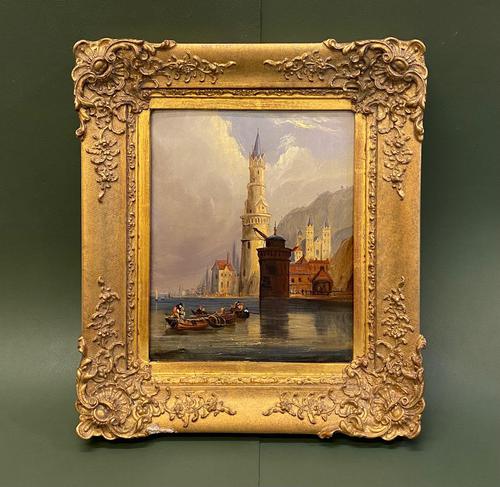 After Clarkson Stanfield - Very Interesting Small Oil Painting on Panel (1 of 5) After Clarkson Stanfield - Very Interesting Small Oil Painting on Panel (1 of 5)