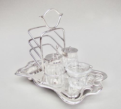 Rare Art Nouveau Silver Breakfast Set by Thomas Levesley, Sheffield 1908 (1 of 10) Rare Art Nouveau Silver Breakfast Set by Thomas Levesley, Sheffield 1908 (1 of 10)