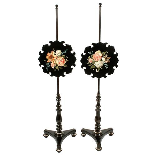 Pair of Edwardian Pole Screens (1 of 8) Pair of Edwardian Pole Screens (1 of 8)