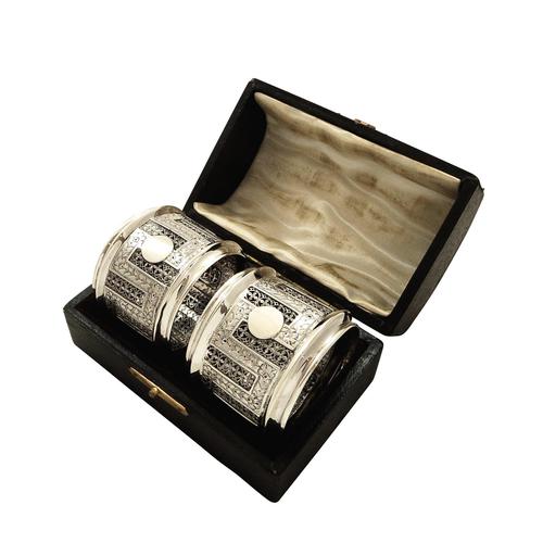 Pair of Antique Victorian Sterling Silver Filigree Napkin Rings in Case 1890 (1 of 10) Pair of Antique Victorian Sterling Silver Filigree Napkin Rings in Case 1890 (1 of 10)