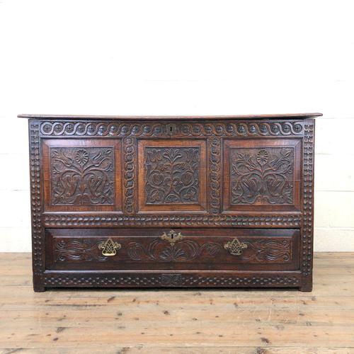 18th Century Carved Oak Mule Chest (1 of 13)