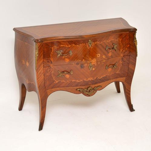 Antique French Inlaid Marquetry Bombe Chest (1 of 11)