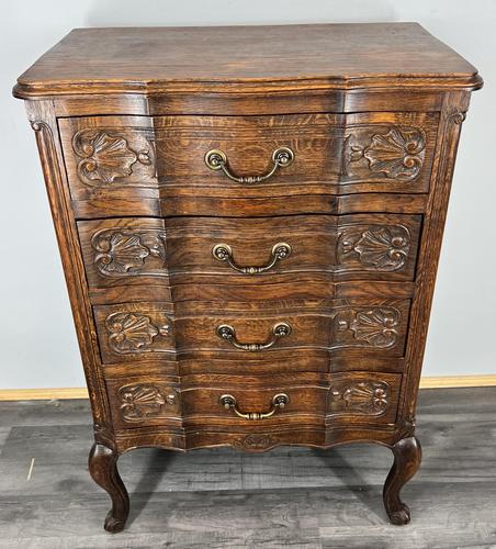 Chest of Drawers Vintage French Style Oak Carved Cabinet LOT 3969 (1 of 9)
