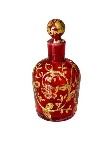 Antique Moser Perfume Scent Bottle Enamel & Gilt Ruby Glass Circa 1880 (1 of 7)